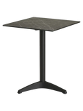 Bistrotisch Marmor-Optik, dunkelgrau, schwarze Beine, Aluminium Bistrotisch Living Nordic