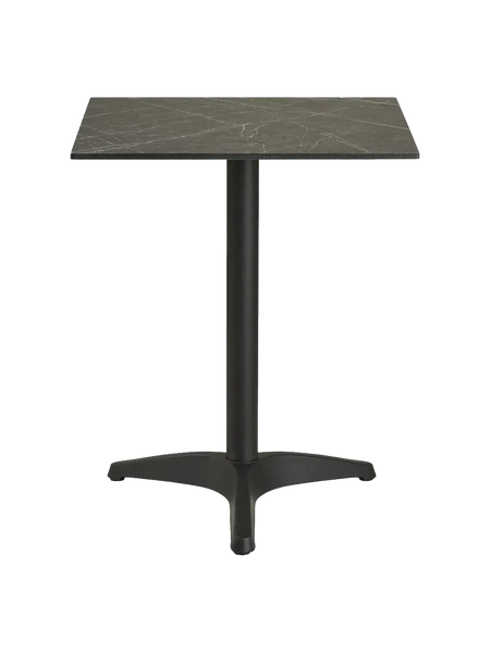 Bistrotisch Marmor-Optik, dunkelgrau, schwarze Beine, Aluminium Bistrotisch Living Nordic