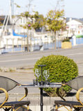Bistrotisch Marmor-Optik, dunkelgrau, schwarze Beine, cast Eisen Bistrotisch Living Nordic