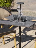Bistrotisch Marmor-Optik, dunkelgrau, schwarze Beine, cast Eisen Bistrotisch Living Nordic