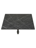 Bistrotisch Marmor-Optik, dunkelgrau, schwarze Beine, cast Eisen Bistrotisch Living Nordic