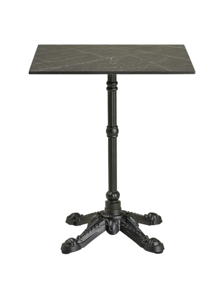 Bistrotisch Marmor-Optik, dunkelgrau, schwarze Beine, cast Eisen Bistrotisch Living Nordic