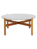 Terracina Couchtisch Beistelltisch Living Nordic Ø84.5x38 cm Akazienholz/Terrazzo, natur Ø84, natural / white