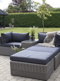 Rossi Lounge-Set Polyrattan, Kubu-grau Gartenmöbel-Set Living Nordic