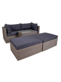 Rossi Lounge-Set Polyrattan, Kubu-grau Gartenmöbel-Set Living Nordic