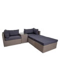 Rossi Lounge-Set Polyrattan, Kubu-grau Gartenmöbel-Set Living Nordic