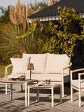 Abela Lounge-Set Aluminium, sand, natur, inkl. Kissen Gartenmöbel-Set Living Nordic