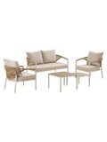 Abela Lounge-Set Aluminium, sand, natur, inkl. Kissen Gartenmöbel-Set Living Nordic