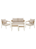 Abela Lounge-Set Aluminium, sand, natur, inkl. Kissen Gartenmöbel-Set Living Nordic