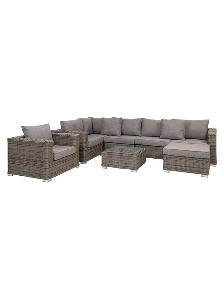 Calvi Lounge-Set Polyrattan, Kubu-grau Gartenmöbel-Set Living Nordic