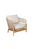 Terracina Lounge-Set Akazienholz, natur/beige – Sofa, 2 Sessel & Couchtisch Gartenmöbel-Set Living Nordic