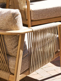 Fargo Lounge-Set Aluminium, taupe/Holzoptik, inkl. Kissen Gartenmöbel-Set Living Nordic