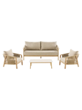 Fargo Lounge-Set Aluminium, taupe/Holzoptik, inkl. Kissen Gartenmöbel-Set Living Nordic
