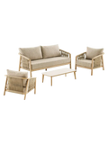 Fargo Lounge-Set Aluminium, taupe/Holzoptik, inkl. Kissen Gartenmöbel-Set Living Nordic