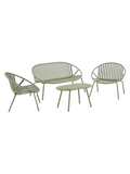 Saly Lounge-Set Polypropylen/Stahl, grün Gartenmöbel-Set Living Nordic