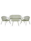 Saly Lounge-Set Polypropylen/Stahl, grün Gartenmöbel-Set Living Nordic