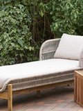 Terracina Sonnenliege Akazienholz, natur/beige Sonnenliege Living Nordic