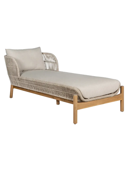 Terracina Sonnenliege Akazienholz, natur/beige Sonnenliege Living Nordic