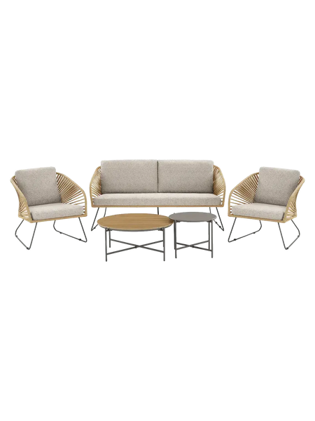 Novella Lounge-Set Stahl Gartenmöbel-Set Living Nordic beige/sand