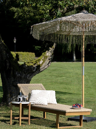 Martos Sonnenschirm gestrickt Baumwolle, beige Sonnenschirm Living Nordic