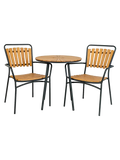Cleveland Beistelltisch Teak/Metall, schwarz Rahmen Beistelltisch Living Nordic