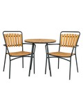 Cleveland Beistelltisch Teak/Metall, schwarz Rahmen Beistelltisch Living Nordic