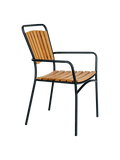 Cleveland Esszimmerstuhl Teak/Metall, schwarz Rahmen Esszimmerstuhl Living Nordic