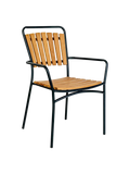 Cleveland Esszimmerstuhl Teak/Metall, schwarz Rahmen Esszimmerstuhl Living Nordic