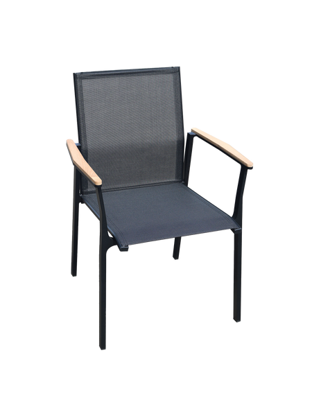 Gartenstuhl | Gartenstuhl Atlantik, Aluminium - schwarz, teak, natur - von LIVING online kaufen bei LIVINGforme.