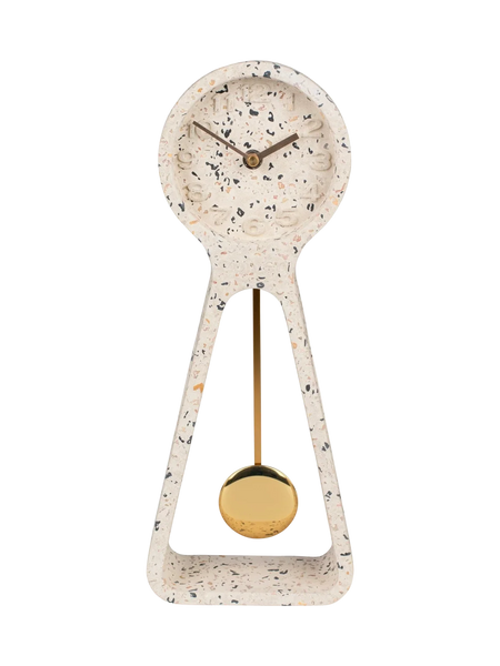 Pendulum Time Wanduhr in Terrazzo Weiß, Ansicht 1