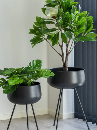 Ardola Blumentopf-Set Stahl, schwarz Dekotopf Living Nordic