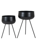Ardola Blumentopf-Set Stahl, schwarz Dekotopf Living Nordic