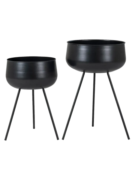 Ardola Blumentopf-Set Stahl, schwarz Dekotopf Living Nordic