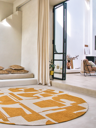 Runder Teppich | Craft Papercut Runder Teppich Curry | Art.-Nr. 9367 - von Louis de Poortere online kaufen bei LIVINGforme.