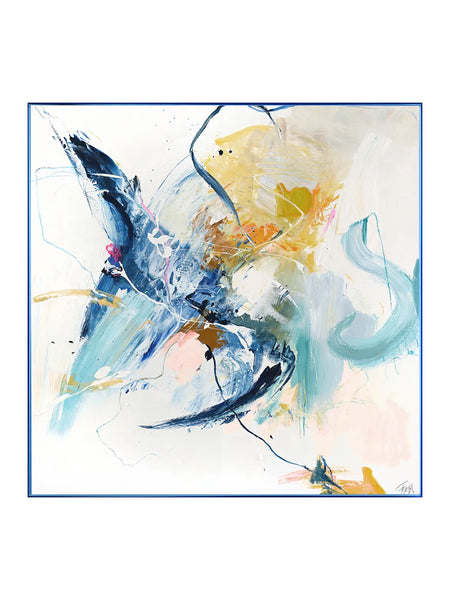 Leinwandbild Confidential Blue | Mixed Paintings