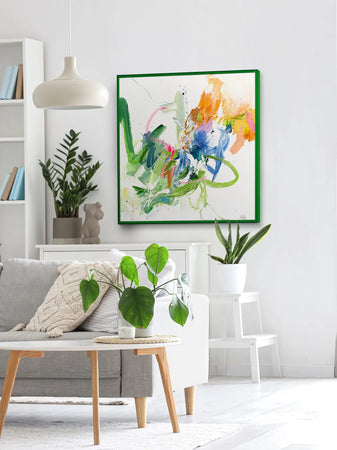 Leinwandbild Confidential Green | Mixed Paintings