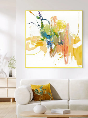 Leinwandbild Confidential Yellow | Mixed Paintings
