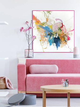 Leinwandbild Confidential Pink | Mixed Paintings