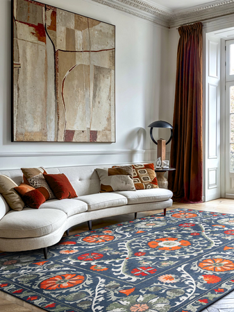 Teppiche | Antiquarian Suzani Teppich - Nordic | Art.-Nr. 9730 - von Louis de Poortere online kaufen bei LIVINGforme.