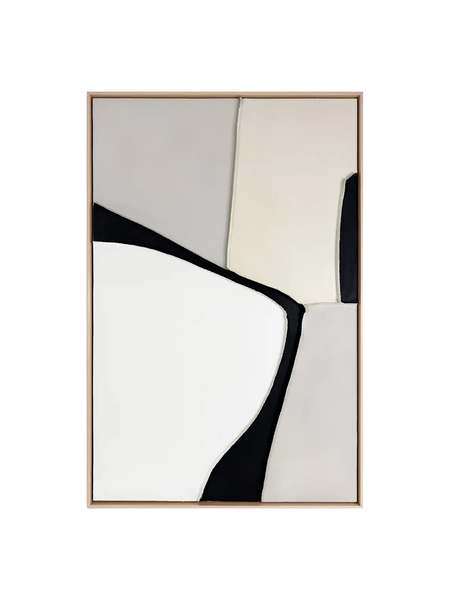 Silent Shapes – Mixed-Media-Wandbild, minimalistisch, gerahmt, 78 x 118 cm Wandbild Reinders