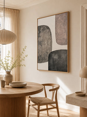 Raw Balance Abstraktes Leinwandbild, puristisch, gerahmt, 78 x 100 cm Wandbild Reinders