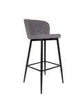 Barhocker | Barstuhl Wilma mit Metallbeinen, Stoff - grau/weiß - von LIVING online kaufen bei LIVINGforme.