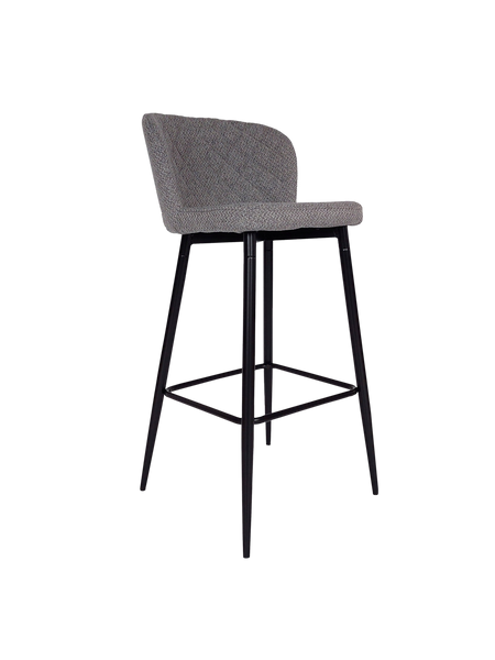 Barhocker | Barstuhl Wilma mit Metallbeinen, Stoff - grau/weiß - von LIVING online kaufen bei LIVINGforme.
