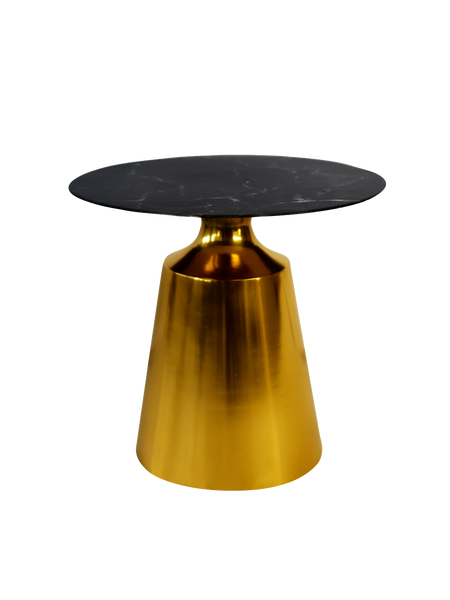 Beistelltische | Beistelltisch Black Marble, Stein, Metall - gold, schwarzer Marmor - von LIVING online kaufen bei LIVINGforme.