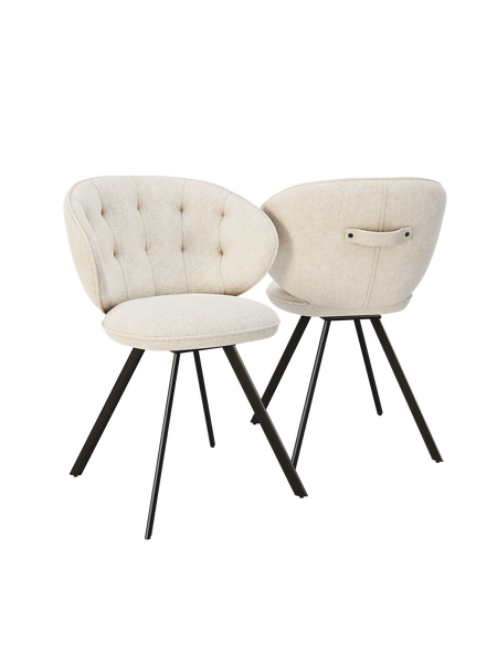 2er-Set Stuhl | 2er-Set Stuhl Nottingham Twill - Off-white von Akante online kaufen bei LIVINGforme.