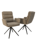 2er-Set Stuhl Helsinki in Beige, Ansicht von vorne und hinten