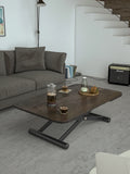 Couchtisch Enora Laque, Platte Rostbraun, Gestell schwarz, im Raum