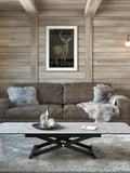 Couchtisch Enora Laque, Platte Silver, Gestell schwarz, im Raum