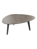 Couchtisch Galet 92 x 76 x 33 cm, Platte Zementgrau, Schrägansicht