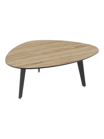 Couchtisch Galet 92 x 76 x 43 cm, Platte Marmoroptik Onyx Blau, Schrägansicht